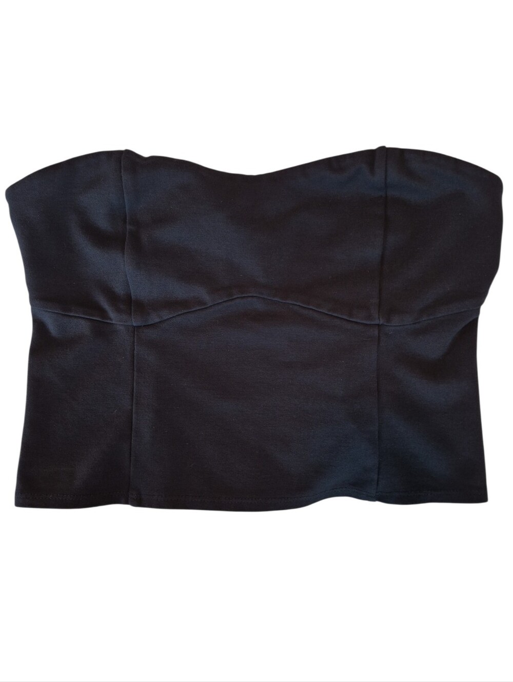 Black Strapless Corset Cropped Y2K Minimalist